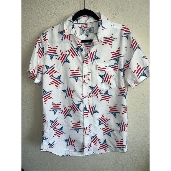 Free Planet Other - Free Planet Stars America Patriotic Button Up Shirt US Flag Rodeo Country Men M